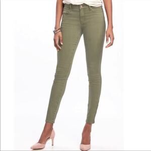 Old Navy Rockstar Mid Rise Ankle Jeans Olive Army Green Women's Size 4